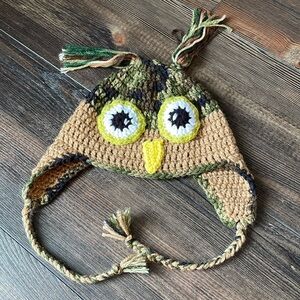 Handknitted Youth Owl Winter Hat